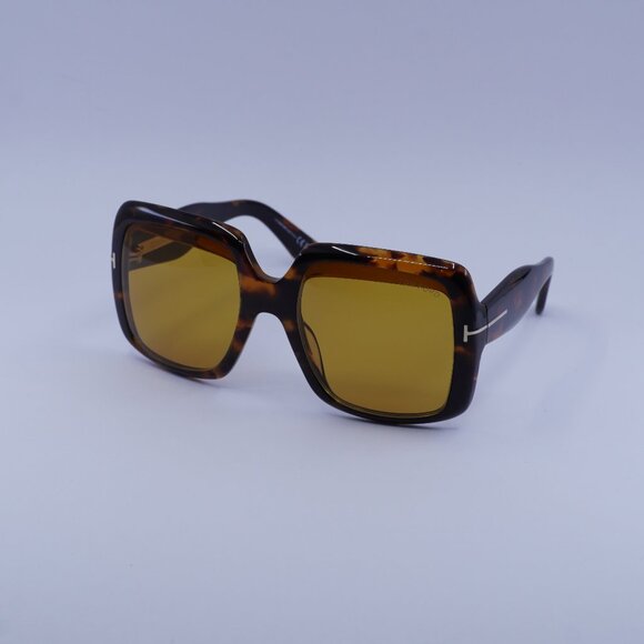 Tom Ford FT1194 52E Aurora Sunglasses Dark Havana Square Frame, Brown Lenses - Picture 1 of 10